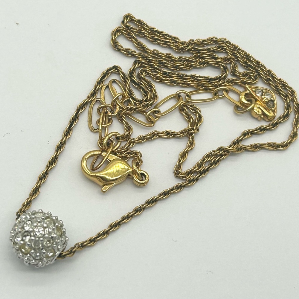 Swarovski Crystal Pave Ball Pendant Necklace